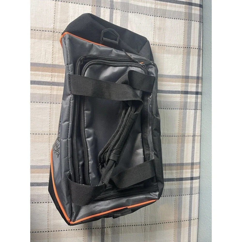 Harley Davidson Motorcycles Duffle Gym Sports Bag Black Orange & Gray Skull